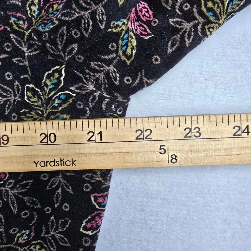 Vintage Collections‎ II Blazer Jacket 38 Floral Print Colorful Cotton Black open